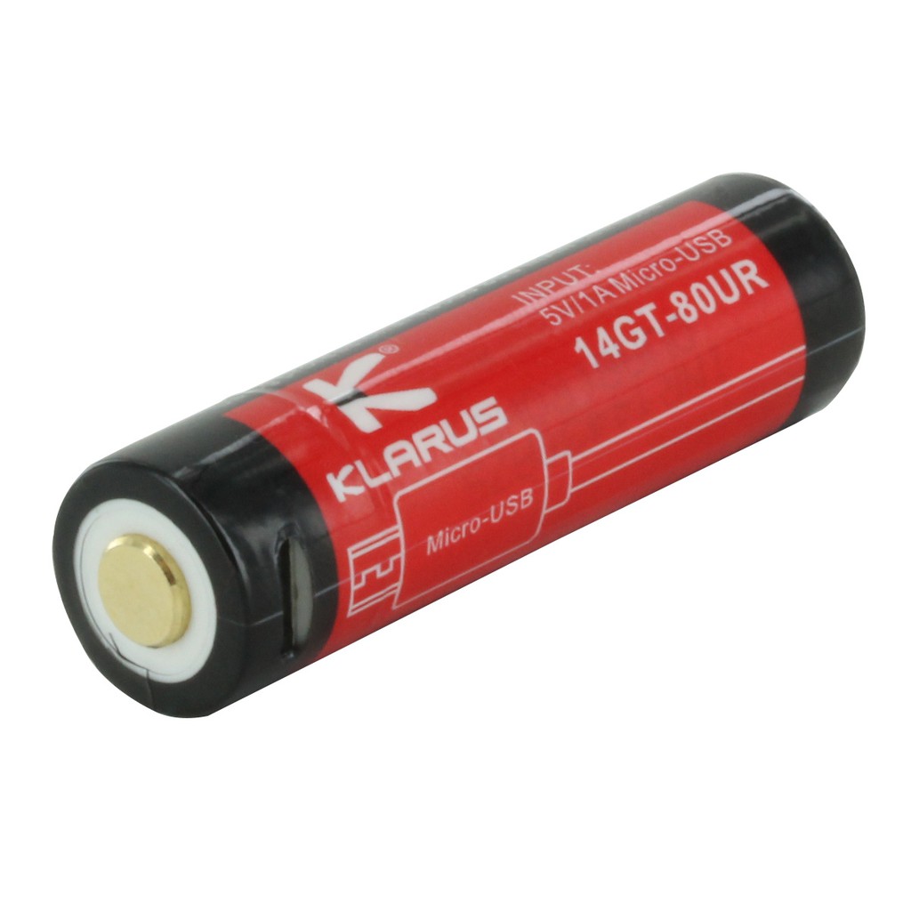 Klarus 14GT 14500 800 มิลลิแอมป์ชั่วโมง 3.7 โวลต์ป้องกันลิเธียมไอออน (Li-Ion) แบตเตอรี่บนปุ่มระบาย 4