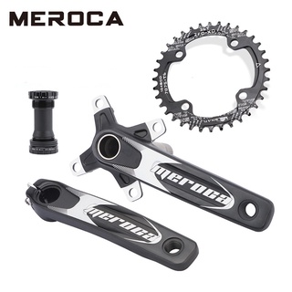 MEROCA อลูมิเนียม Crankset MTB 104BCD HollowTech Crank ใช้งานร่วมกับ170มม. Ultralight Mountain Bike Crank Arm สำหรับ8/9/10/11/12ความเร็ว