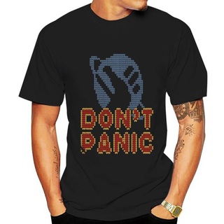 เสื้อยืดผ้าฝ้ายพรีเมี่ยม เสื้อยืดผ้าฝ้าย พิมพ์ลาย dont panic v2 แฟชั่นบุรุษ