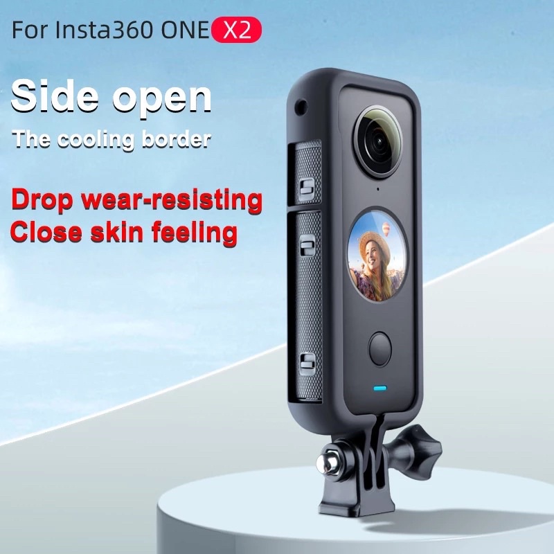 PULUZ Insta360 ONE X2 Protective Frame Case 1/4 Screw Hole Camera Tripod Adapter Mount for Insta360 ONE X2 Accessories