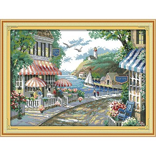 ชุดปักครอสติช คาเฟ่ริมทะเล (The seaside cafe cross stitch kit)