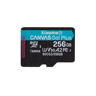 Kingston 256GB MICROSDXC CANVAS GO PLUS 170R A2 U3 V30 CARD + ADP UP TO 170MB/S READ, 90MB/S WRITE