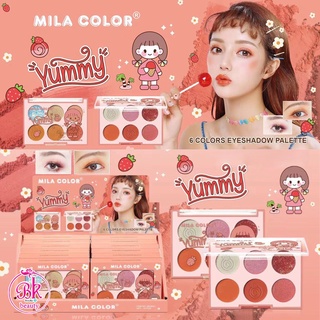 อายแชโดว์พาเลทท์ เนื้อแมตต์ สีสวย คมชัด MILA COLOR อายแชโดว์ พาเลทอายแชโดว์ 6 เฉดสี พร้อมชิมเมอร์ กลิตเตอร์ ในตลับเดียว