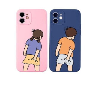 JURSUE เคสมือถือ.ซิลิโคนนิ่ม ลายการ์ตูนคู่รัก สำหรับ iPhone 13 12 11 Pro Max SE 2020 X XR XS 8 7 6 6S Plus XYA1297