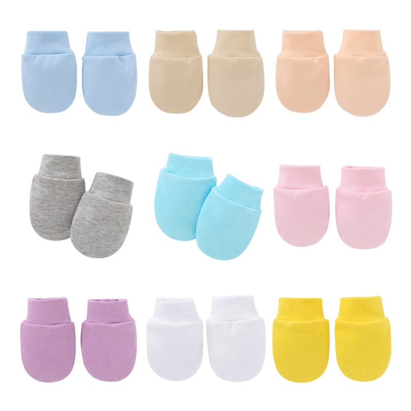 ✿ ถุงมือผ้าฝ้าย แบบนิ่ม ป้องกันรอยขีดข่วน สําหรับเด็กทารก