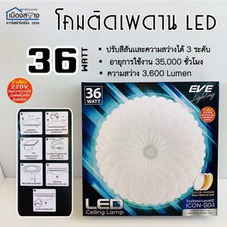 โคมไฟติดเพดาน36W LED COLOR CHANGE EVE สามารถเปลี่ยนแสงได้ถึง3แสง