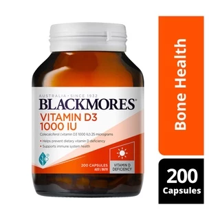 Blackmores Vitamin D3 1000iu 60เม็ด / 200เม็ด วิตามินดี3 Bone Health Immunity สนับสนุนภูมิคุ้มกัน และกระดูก แท้ออสตรเลีย