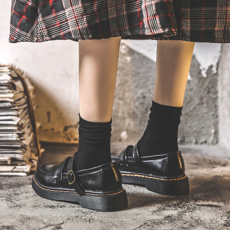 2020 ฤดูร้อนรองเท้าหนังขนาดเล็กนักเรียนหญิงสไตล์วิทยาลัย JK รองเท้าคำเดียวหัวเข็มขัดนุ่มสาวญี่ปุ่น Retro Mary Jane รองเท