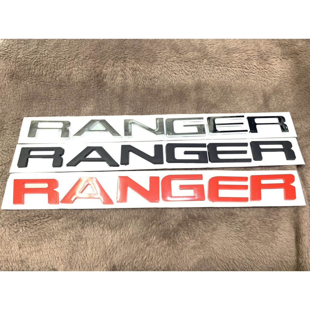 อักษร RANGER FORD โลโก้  ฝากระโปรงรถ นูน กระจังหน้า wildtrak ฟอร์ด เรนเจอร์ สีเงิน ดำ แดง 2015-2019 logo