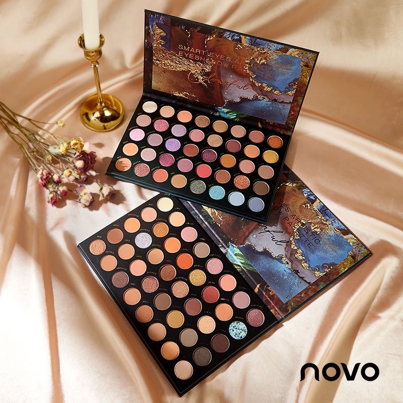5363 (ใหม่/แท้) NOVO พาเลทอายแชโดว์ 40 สี เนื้อใยไหม ประกายชิมเมอร์ กลิตเตอร์ สีสวย Eye Shadow Palette