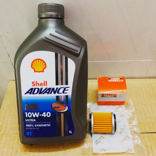 European Shell - Shell Advance Ultra 10w-40 Oil Combo + กรองน้ํามันเครื่อง Yamaha Thailand