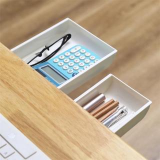 Punch Free Under-The-Table Self-adhesive Plastic Drawer/ Wall-Mounted Push-Pull Invisible Hidden Mini Office Storage Box Save Space