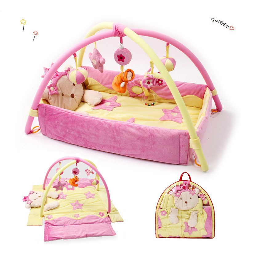 Smart kiddy shop Play Gym  Play Mat : Sea Sand สีชมพู เพลยิม เพลแมท ( ของเล่นเด็กอ่อน ของขวัญเด็กแรก