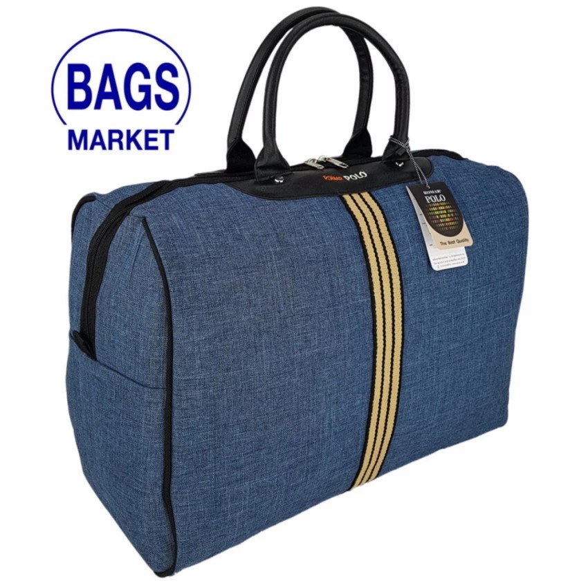 Romar Polo กระเป๋าเดินทาง กระเป๋าถือ กระเป๋าใส่เสื้อผ้า ขนาด 18 นิ้ว Style Vintage Canvas Code R522018-1 (Blue)