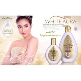 ลูกค้าใหม่ช็อปปี้พิมพ์โค้ดลด NEWZBOG ครบ 200 Mistine white aura whitening lotion ขนาด 400 มล(ออร่าปั้ม)