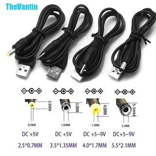 Thevantin สายเคเบิ้ล Usb Port To 2.5 3.5 4.0 5.5 มม. 5v Dc สีดํา