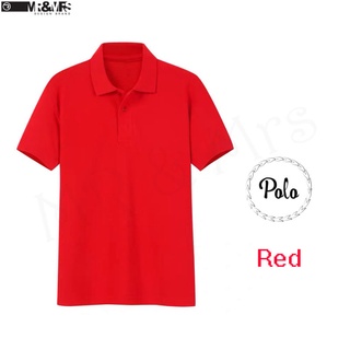 เสื้อโปโล เสื้อคอปกชาย/หญิง แขนสั้น POLO ผ้าCOTTON มีกระเป๋าหน้า (สีแดง) HONEY BIRD