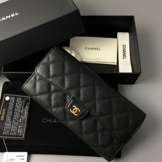 Chanel Sarah Wallet Caviar Skin Original 1:1 👑อะไหล่ทองขุ่น