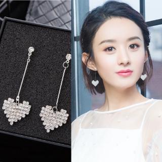 Delicate Zircon Crystal Heart Earrings