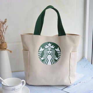 Starbucks กระเป๋าใส่กล่องอาหารกลางวัน ความจุขนาดใหญ่ แบบพกพา สไตล์ญี่ปุ่น 3 สี