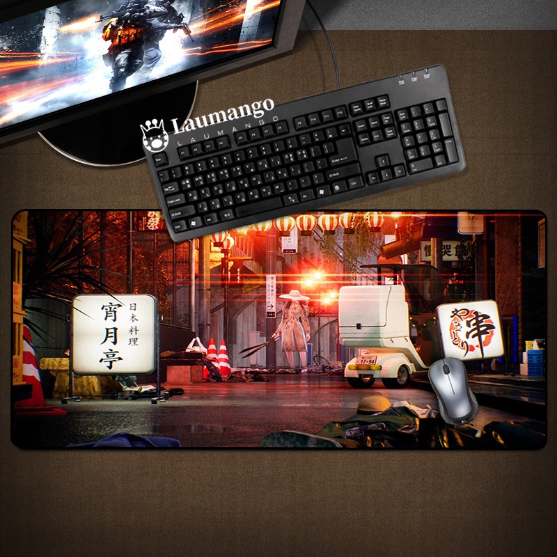 Ghostwire คีย์บอร์ดยาง Tokyo เกมคอนโซลแผ่นรองเมาส์อะนิเมะ Pad คอมพิวเตอร์ XXL โต๊ะพรมขนาดใหญ่คอมพิวเ
