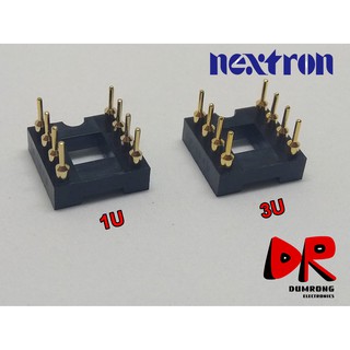 (3 ชิ้น) ซ็อคเก็ต socket 8 ขา opamp ชุบทอง ยี่ห้อ Nextron ไต้หวัน 1U 3U