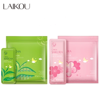 Laikou Sakura Cherry blossoms Sleep Mask + Matcha มาร์กบํารุงหน้าเพิ่มความชุ่มชื้น 3 กรัม X 30 ชิ้น.