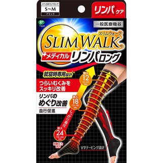 Direct from Japan Compression Socks Slim Walk Medical Lymph Socks Long No Toe Black Compression Swelling