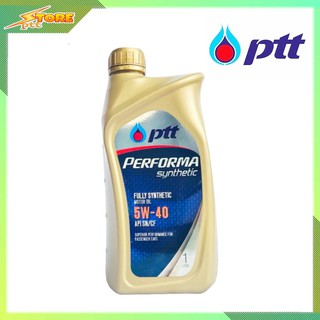 น้ำมันเครื่อง เบนซิน ปตท PTT Synthetic 5W-40 ปริมาณ 1 ลิตร สังเคราะห์แท้ 100%