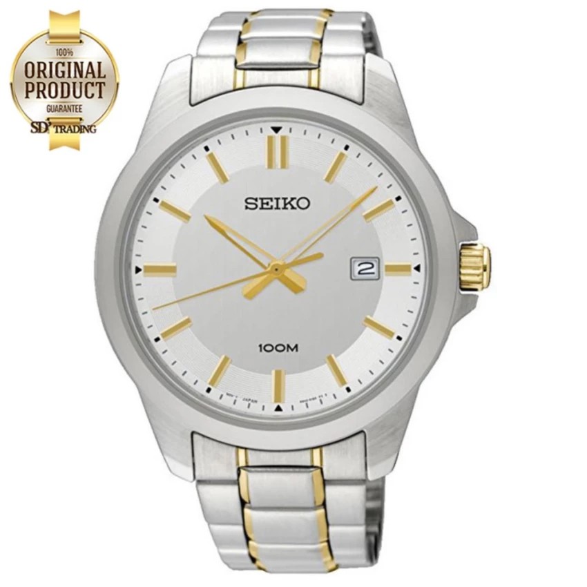 SEIKO Neo Classic นาฬิกาข้อมือผู้ชาย สายสแตนเลส 2กษัตริย์ รุ่น SUR247P1 - สีทอง/สีเงิน