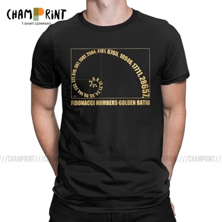 เสื้อยืดโอเวอร์ไซส์Fibonacci Sequence Numbers Golden Ratio Mens T Shirts Math Technical Geek Cool Tees Round Neck T-Shi