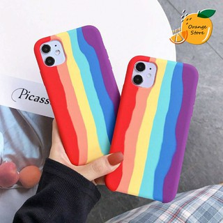 (พร้อมส่งจากไทย) เคสสำหรับไอโฟน กำมะหยี่สายรุ้งเนื้อด้าน 5 6 6+ 7/8/SE 7+ X XR XSMax 11 11Pro 11ProMax 12 12Pro 12ProMax