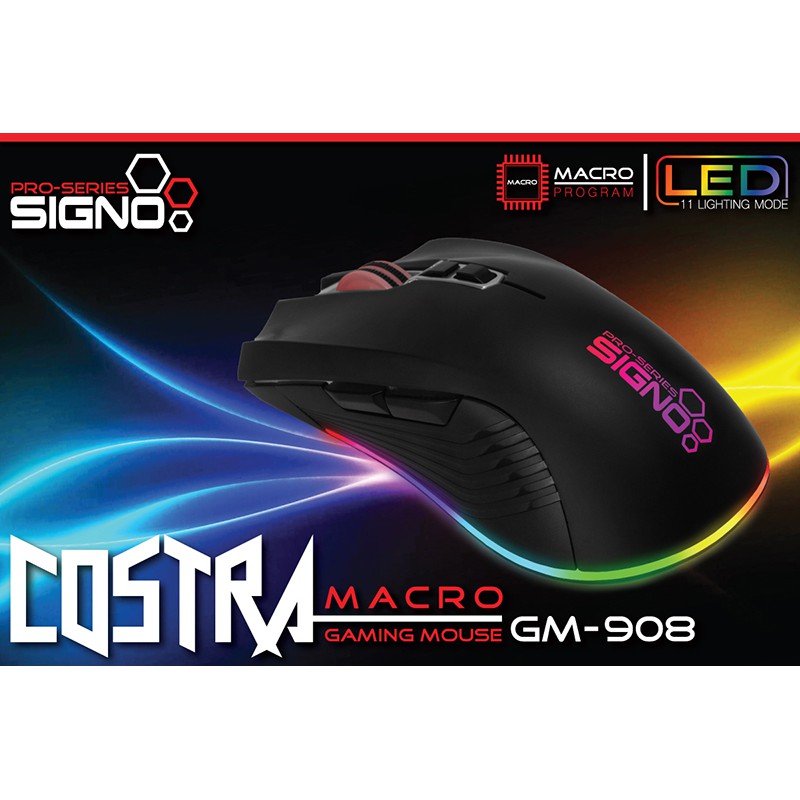 SIGNO COSTRA Macro Gaming Mouse รุ่น GM-908 เม้าส์มาโคร