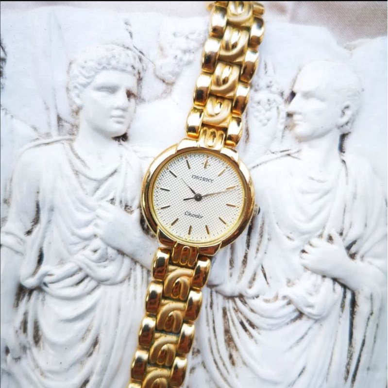 นาฬิกาข้อมือ​ Orient​ ​chandor 22k​ gold Vintage​ 1980s​ มือสอง แท้ 100% นำเข้าจากประเทศญี่ปุ่น สินค้าคัดเกรดพรีเมี่ยม