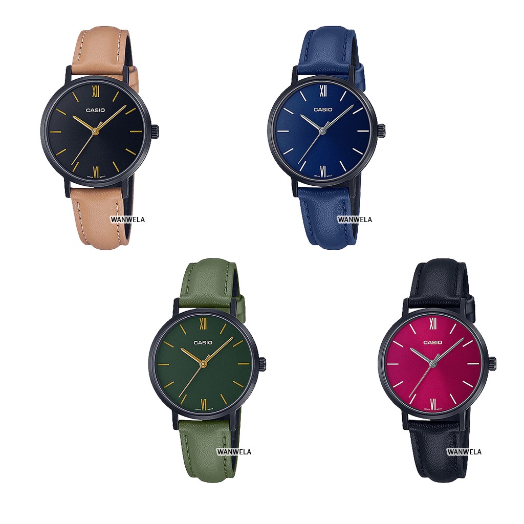 ของแท้ นาฬิกาข้อมือ Casio ผู้หญิง รุ่น LTP-VT02BL สายหนัง