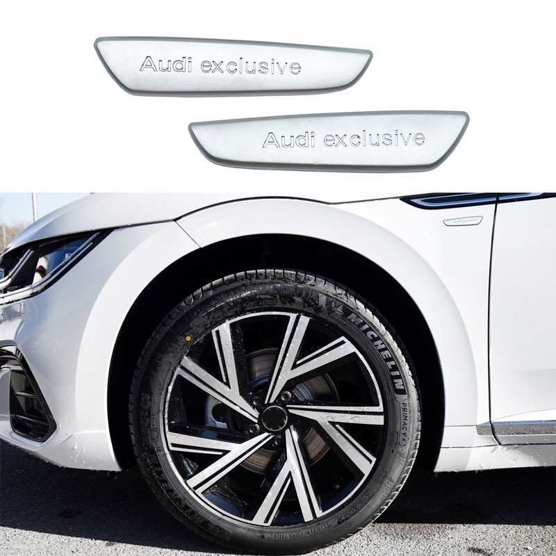 สําหรับ Audi สติกเกอร์ 2pcs Audi Exclusive Fender สติกเกอร์สําหรับ Audi A7 A8 A1 A3 A4 A6 A5 Q2 Q5 Q