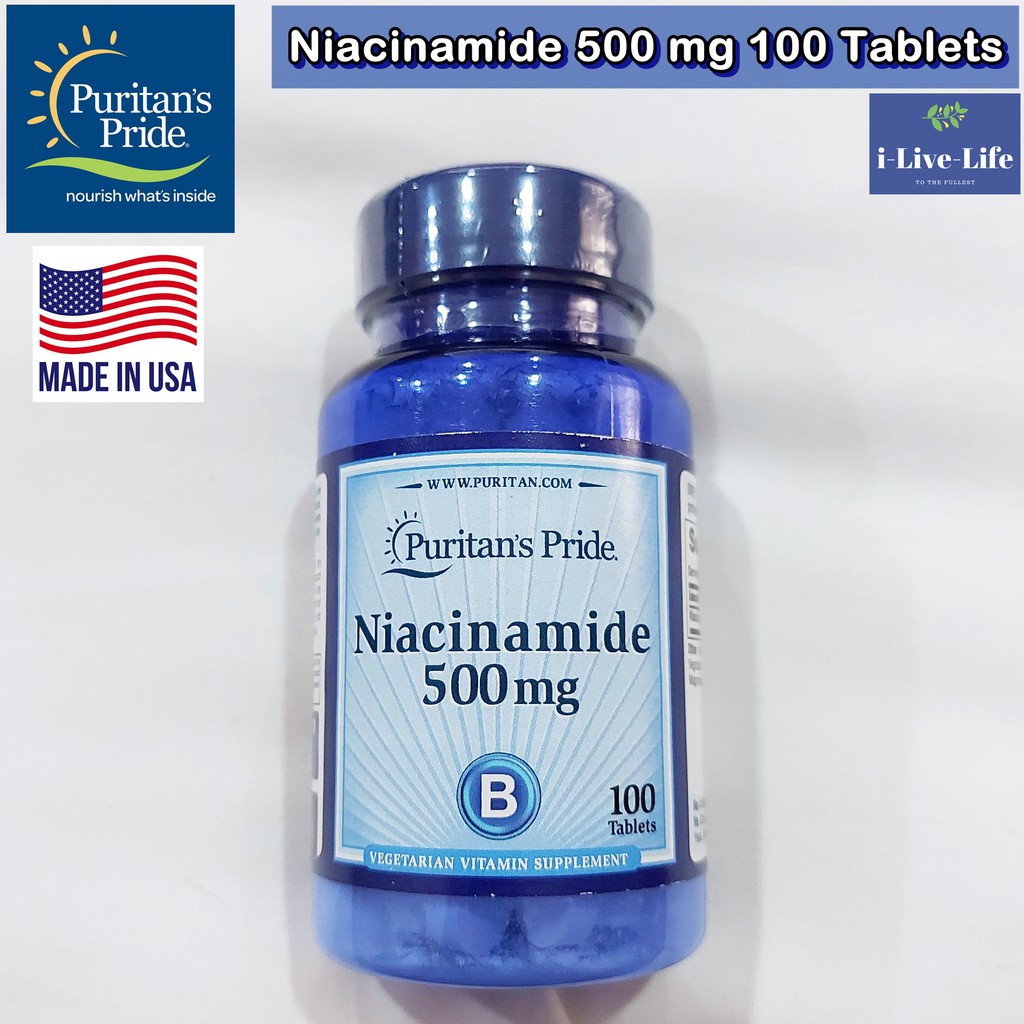 ไนอาซินาไมด์ Niacinamide 500 mg 100 Tablets - Puritan's Pride วิตามินบี 3