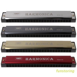 FUN Professional 24 Hole Harmonica Mouth Metal Organ for Beginners