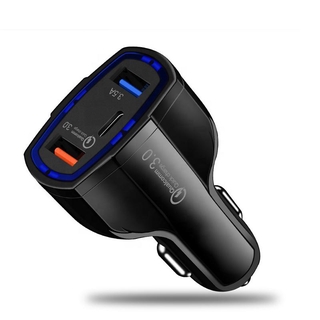 ใหม่ ที่ชาร์จในรถยนต์ 5V 3.1A QC 3.0 USB Type C ขนาดเล็ก ชาร์จเร็ว สําหรับโทรศัพท์ แอนดรอยด์