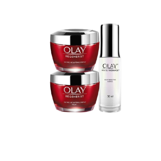 OLAY โอเลย์ Regenerist Micro-Scuplting เดย์ครีม 50g + ไนท์ครีม 50g + Luminous Essence เซรั่ม 30ml