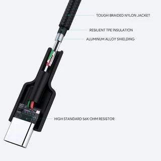 AUKEY CB-CD30 | สายชาร์จเร็ว 60W Nylon USB-A to USB-C 3A QC3.0 รองรับ CarPlay (0.9m)