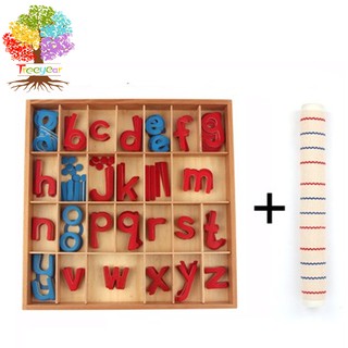 Treeyear Montessori Wooden Movable Alphabet with Box Preschool Spelling Learning Materials Children Preschool Education English Learning Activities Letter Box