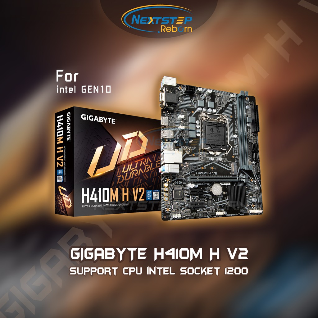 Mainboard GIGABYTE H410M H V2 Supports Cpu Intel Gen10 สินค้าใหม่ รับประกัน 3 ปี