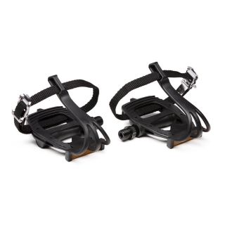 สายรัดบันได ตะกร้อติดบันได 100 Resin Road Biking Pedals With Toe Clips บันไดเรซินสำหรับจักรยานเสือหมอบพร้อมตะกร้อรุ่น100