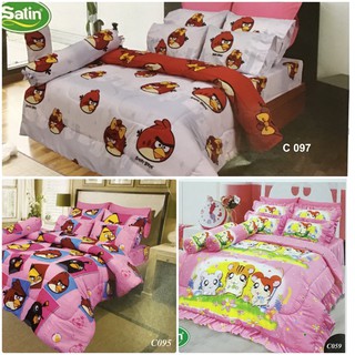 SATIN ผ้าปูที่นอน5ฟุต (ไม่รวมผ้าห่มนวม) 5ฟุต SATIN ซาติน รัดมุม5ชิ้น toto แคทลียา cattleya