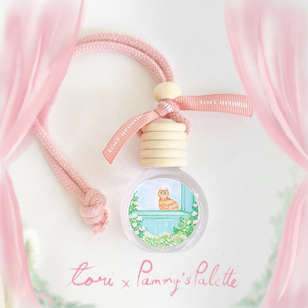 TORIAROMA | น้ำหอมใช้ในรถยนต์ Tori x Pammy's Palette รุ่น Little Kitten in the rose garden🌷🐈🏡 ขวดกลม