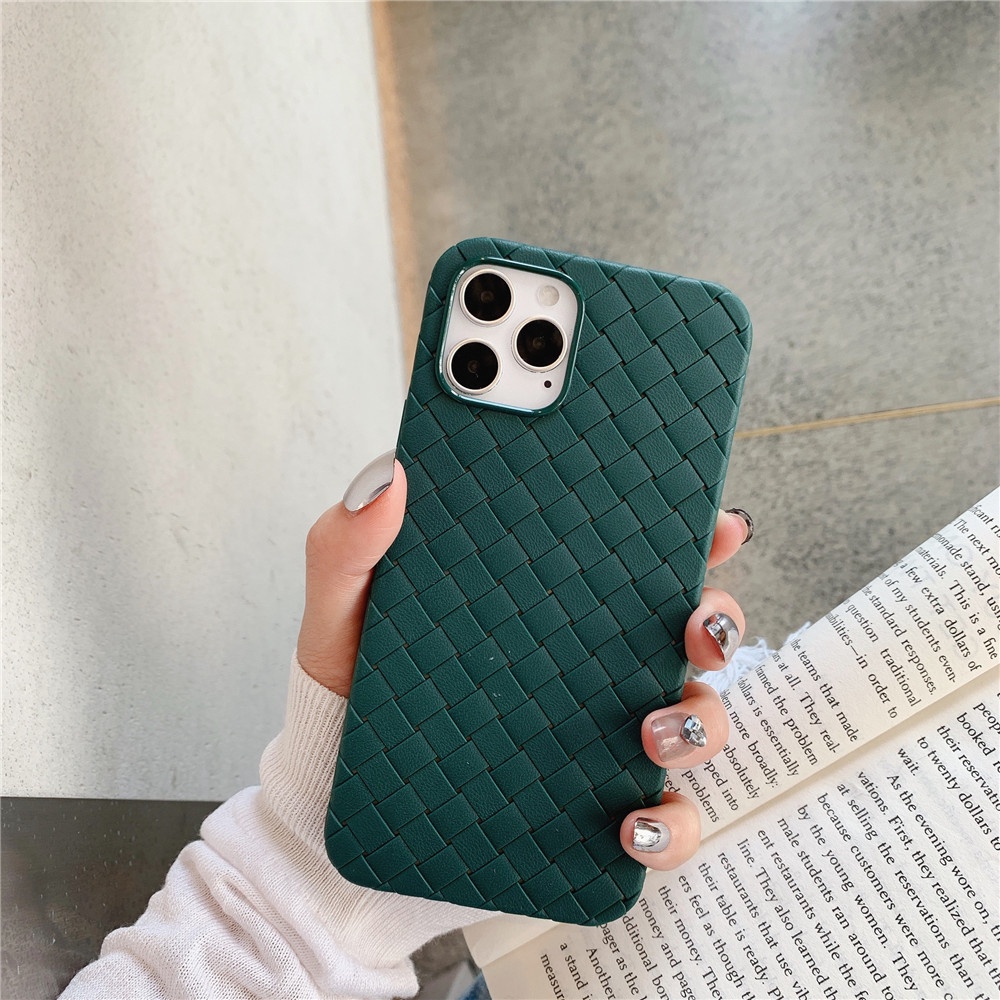 เคสโทรศัพท์มือถือ TPU แบบนิ่ม กันกระแทก ลายสาน สําหรับ Apple iPhone 13 12 11 XS XR X 8 7 7S Pro Max Plus