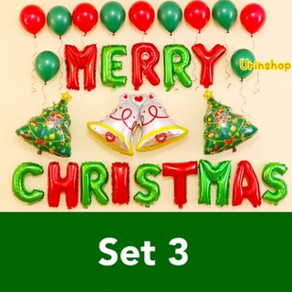 ลูกโป่งชุดคริสต์มาส Set Christmas 2023 มีให้เลือก 6 แบบ MERRY CHRISTMAS คริสต์มาส