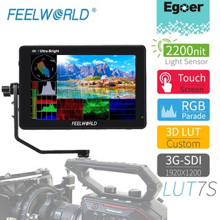 Feelworld LUT7/7S 7 นิ้ว 4K display หน้าจอสัมผัสรูปแบบคลื่น 3D LUT กล้อง 3G-SDI หน้าจอภายนอก