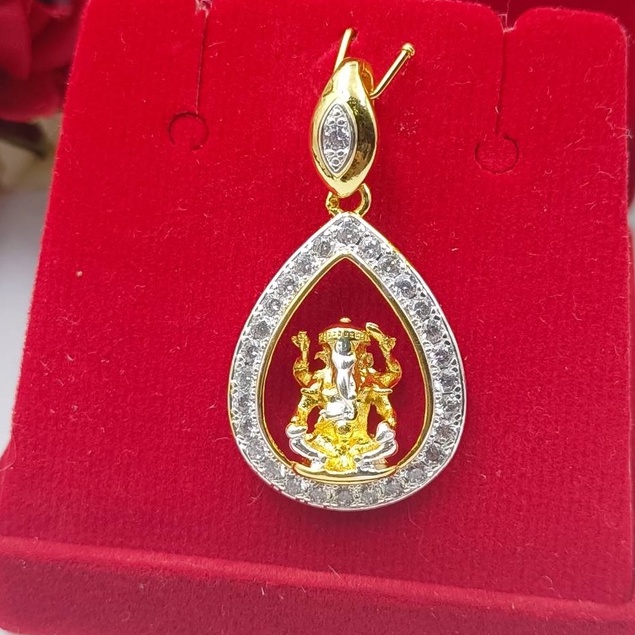C04 จี้พระพิฆเนศ รอบเพชรทรงหยดน้ำ งานสวย ไม่แพ้ ไม่คัน